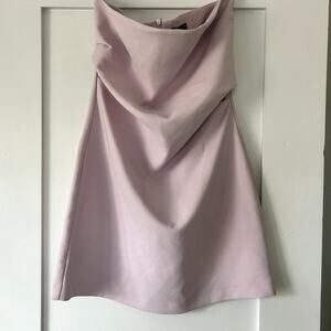 Zara baby pink strapless ruched dress